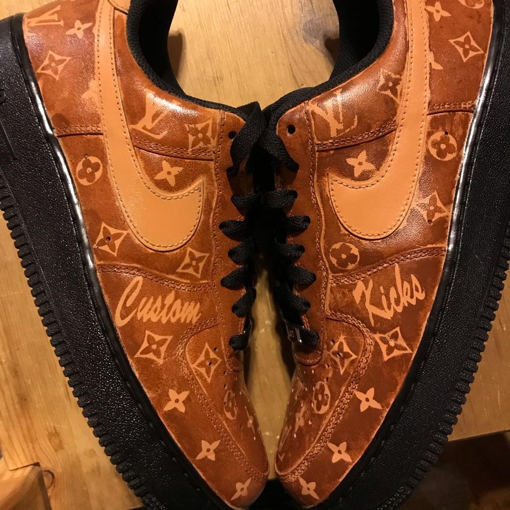 Custom Air Force Ones up cycled custom sneakers